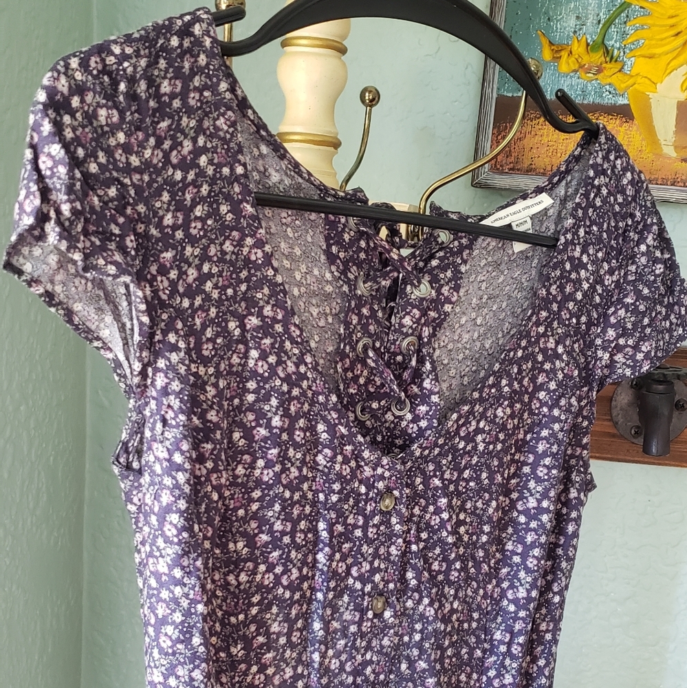 American Eagle Peekaboo Back Floral Dress